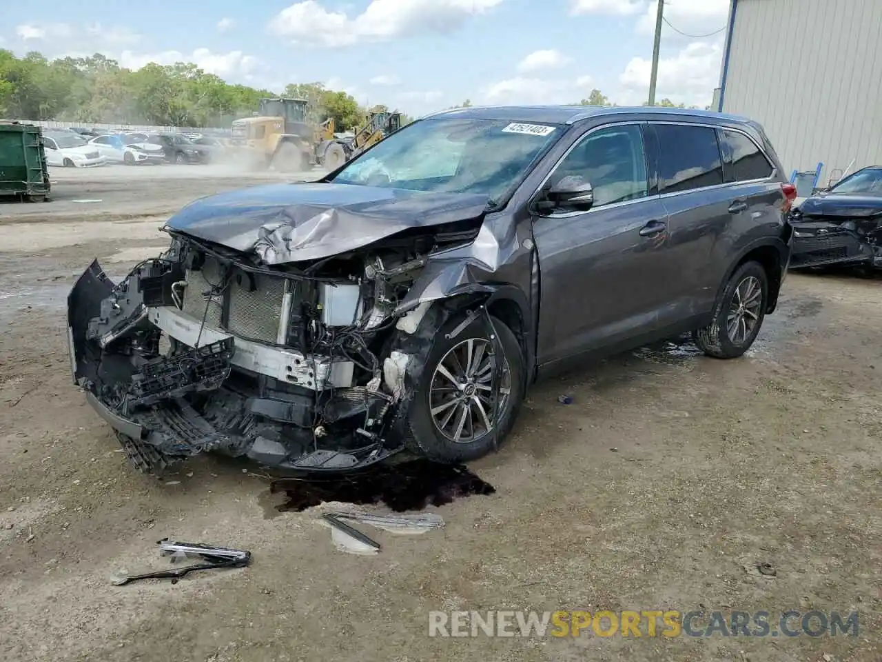 1 Photograph of a damaged car 5TDJZRFH6KS589678 TOYOTA HIGHLANDER 2019