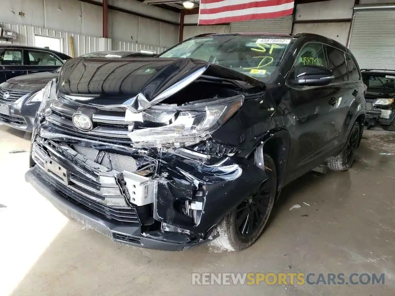 2 Photograph of a damaged car 5TDJZRFH6KS601425 TOYOTA HIGHLANDER 2019