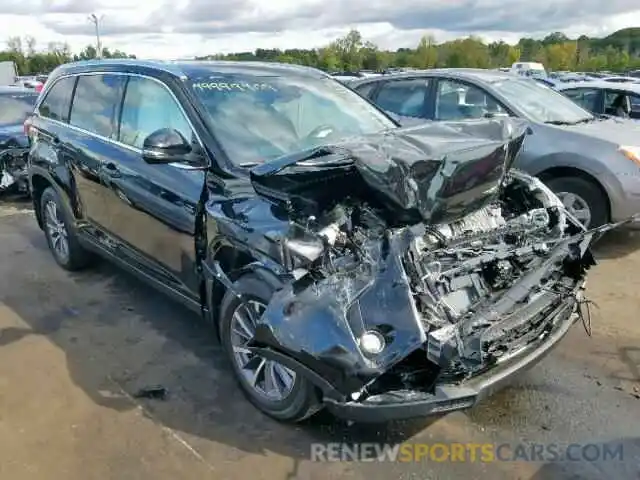 1 Photograph of a damaged car 5TDJZRFH6KS606124 TOYOTA HIGHLANDER 2019