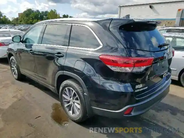 3 Photograph of a damaged car 5TDJZRFH6KS606124 TOYOTA HIGHLANDER 2019