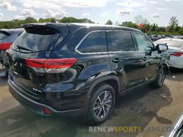 4 Photograph of a damaged car 5TDJZRFH6KS606124 TOYOTA HIGHLANDER 2019