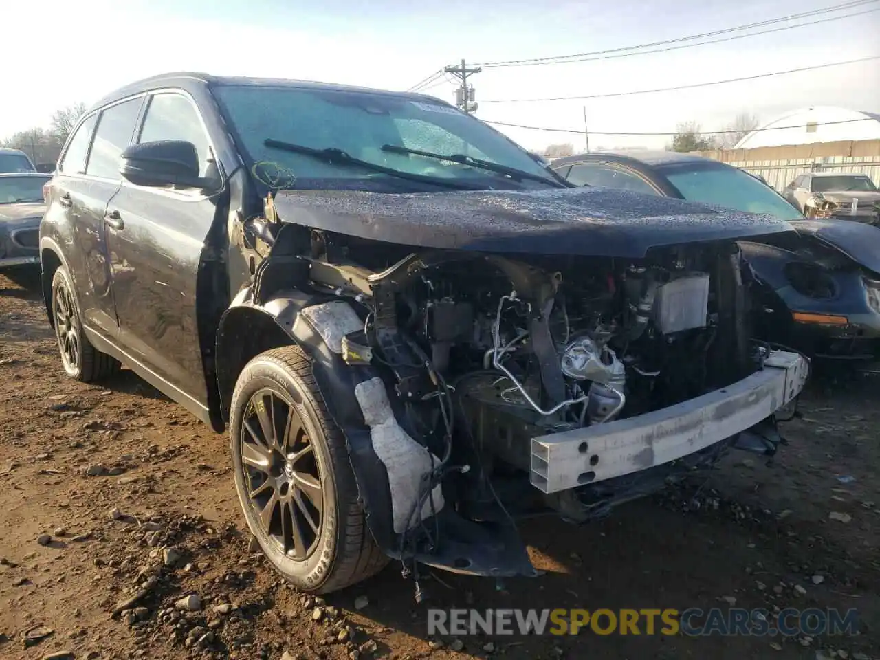 1 Photograph of a damaged car 5TDJZRFH6KS609783 TOYOTA HIGHLANDER 2019