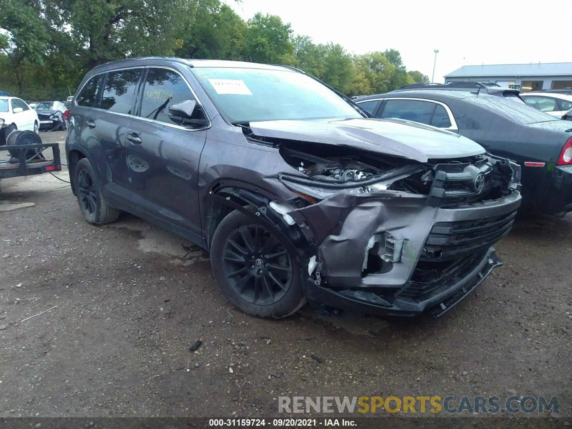 1 Photograph of a damaged car 5TDJZRFH6KS628480 TOYOTA HIGHLANDER 2019