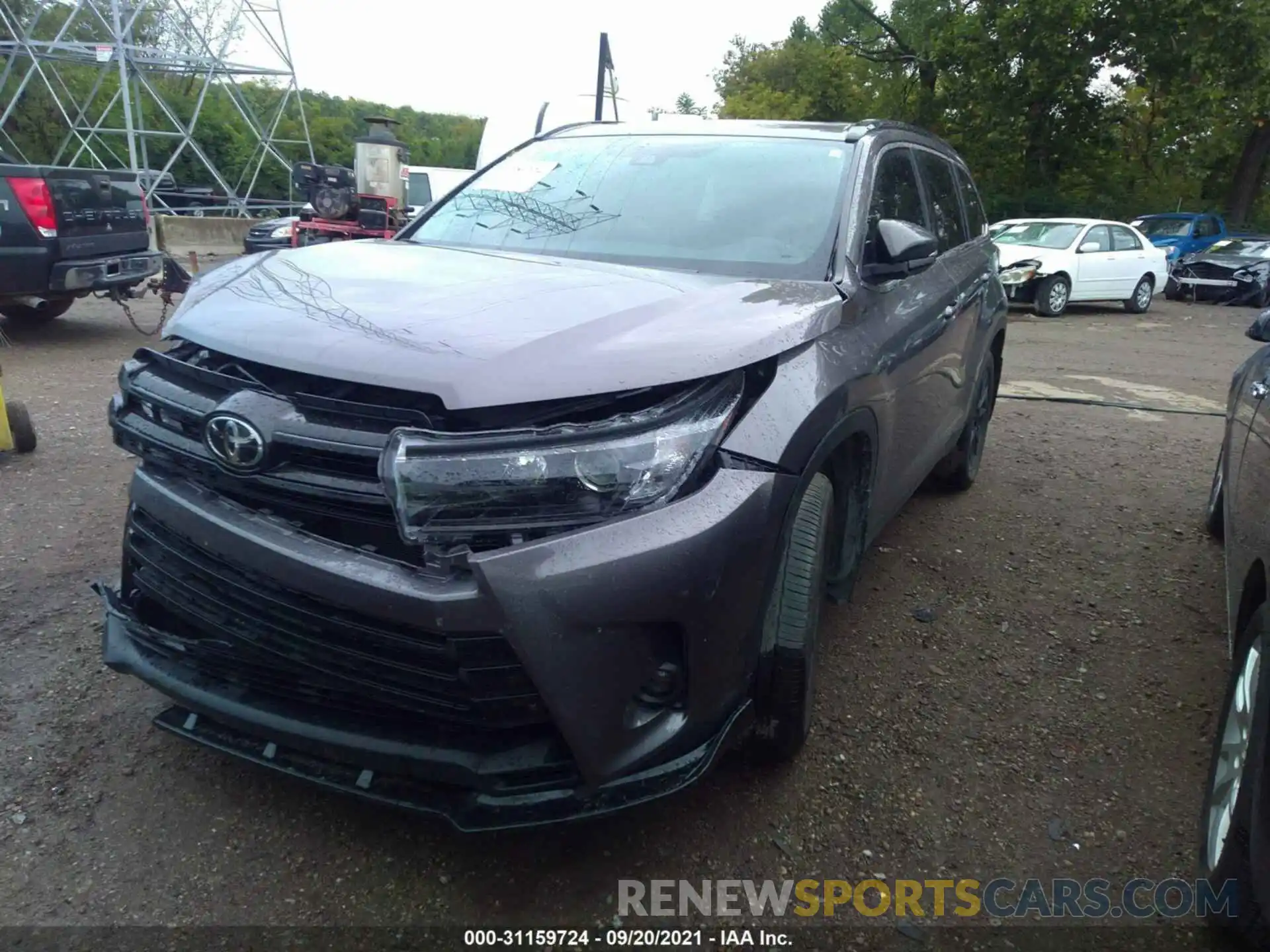 2 Photograph of a damaged car 5TDJZRFH6KS628480 TOYOTA HIGHLANDER 2019