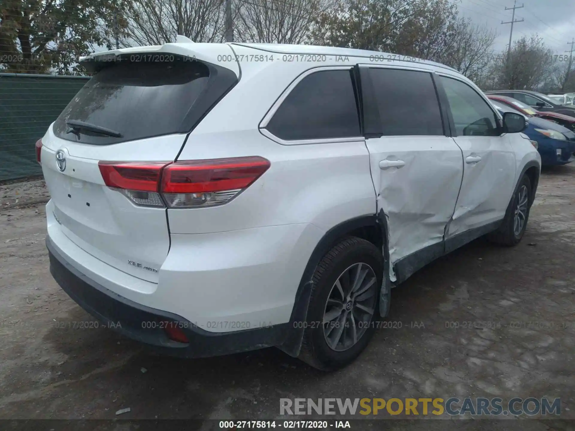 4 Фотография поврежденного автомобиля 5TDJZRFH6KS713951 TOYOTA HIGHLANDER 2019