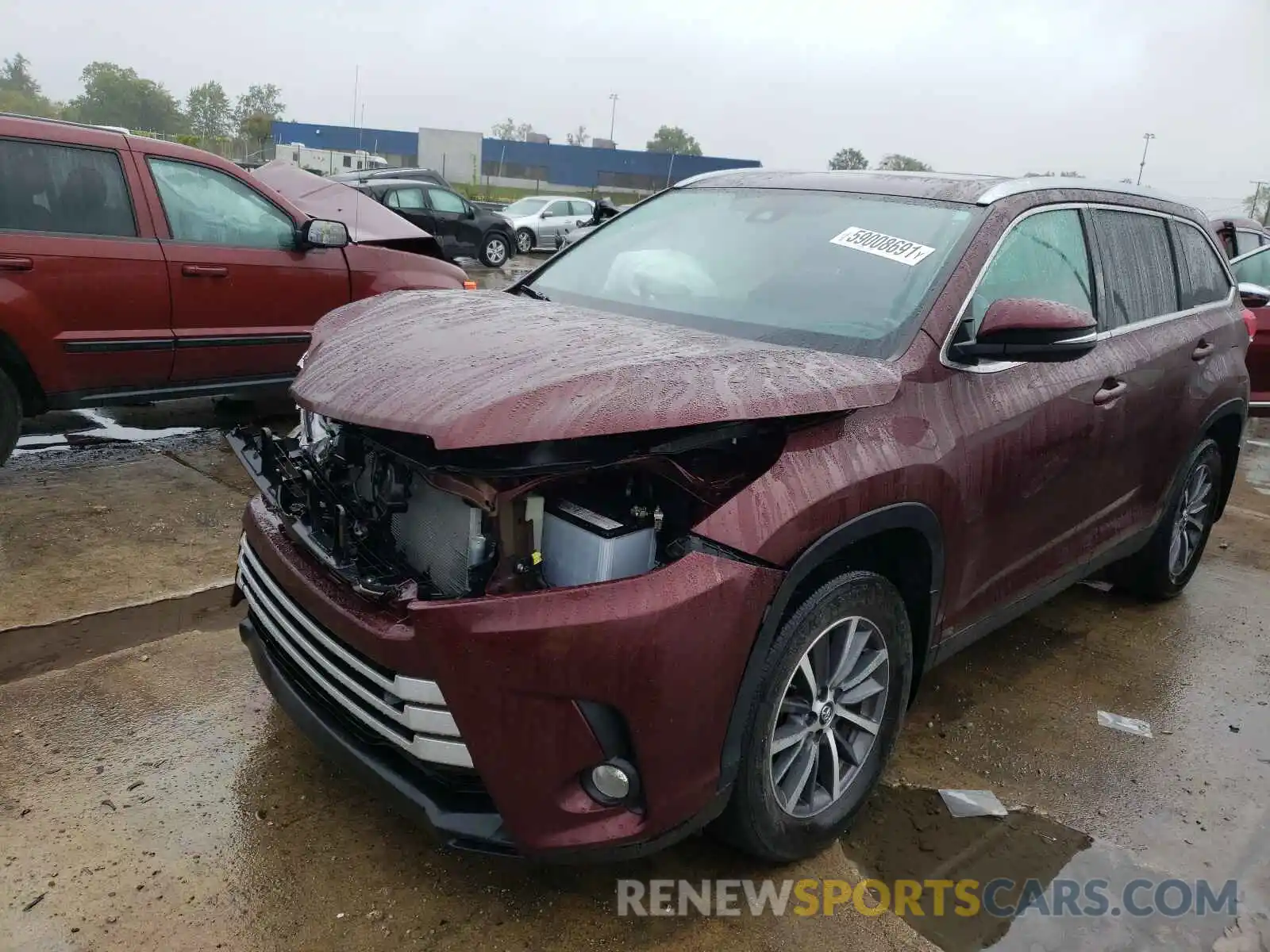 2 Фотография поврежденного автомобиля 5TDJZRFH6KS927550 TOYOTA HIGHLANDER 2019