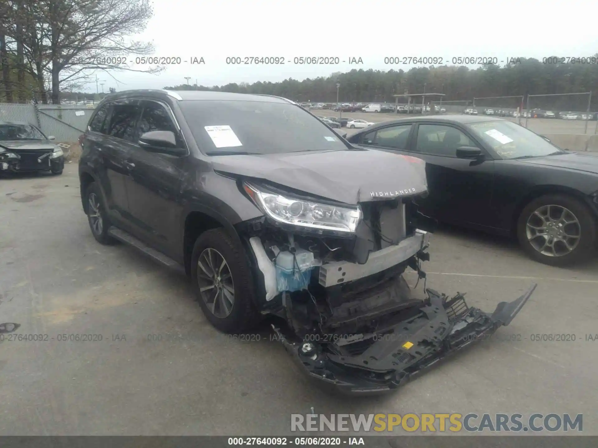 1 Photograph of a damaged car 5TDJZRFH6KS990681 TOYOTA HIGHLANDER 2019