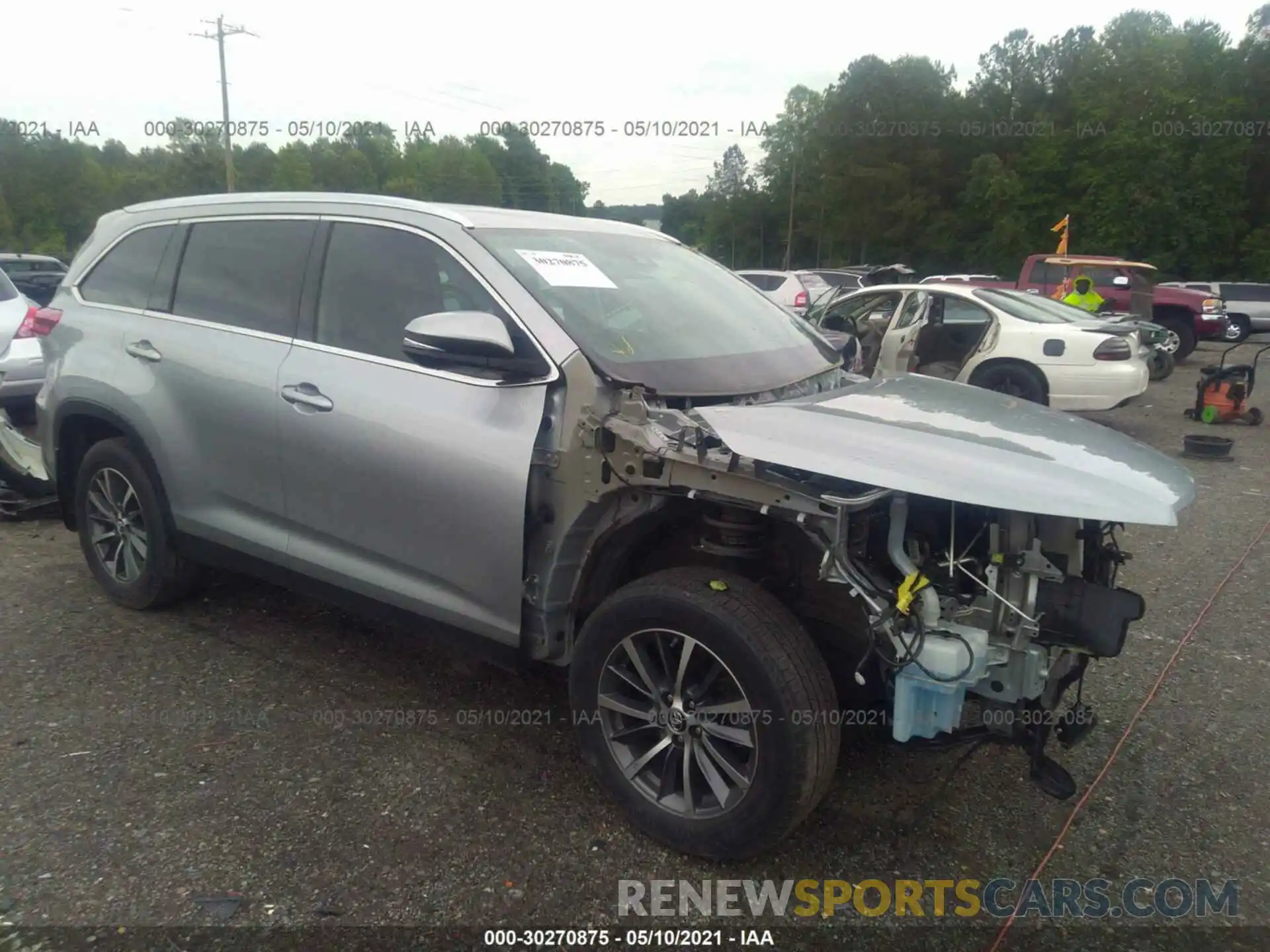 1 Photograph of a damaged car 5TDJZRFH7KS586255 TOYOTA HIGHLANDER 2019