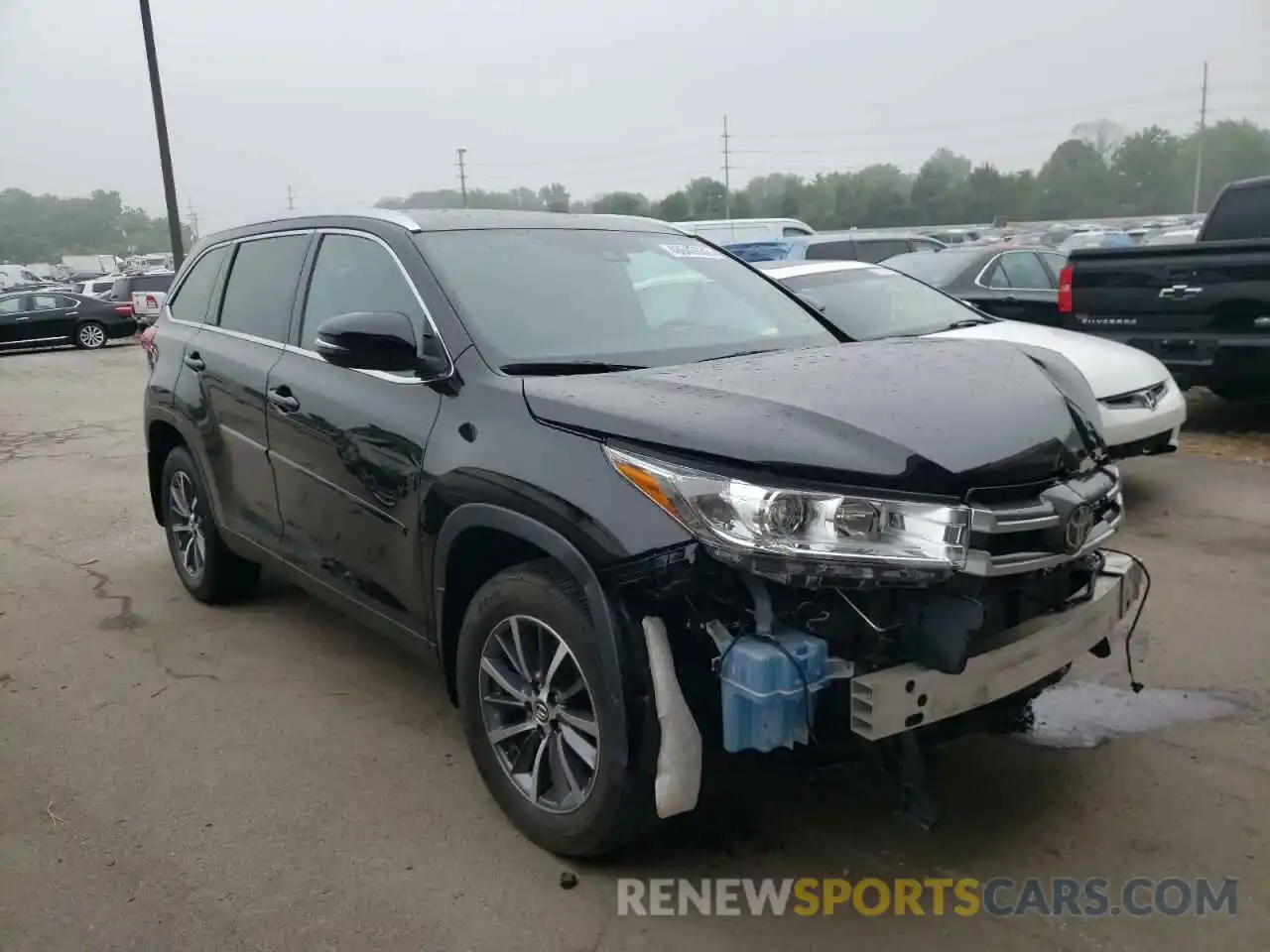 1 Photograph of a damaged car 5TDJZRFH7KS594307 TOYOTA HIGHLANDER 2019