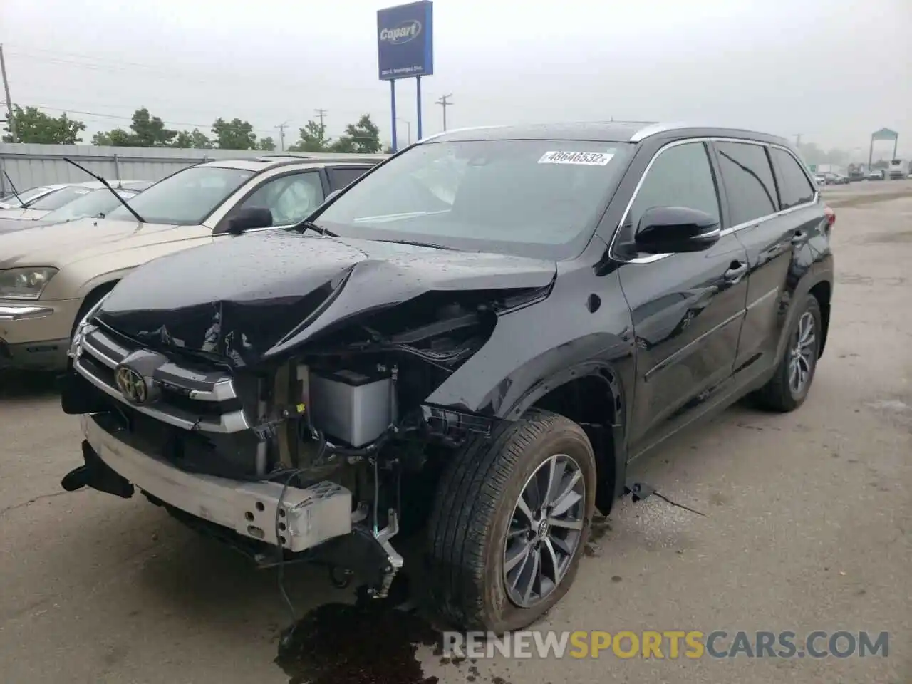 2 Photograph of a damaged car 5TDJZRFH7KS594307 TOYOTA HIGHLANDER 2019