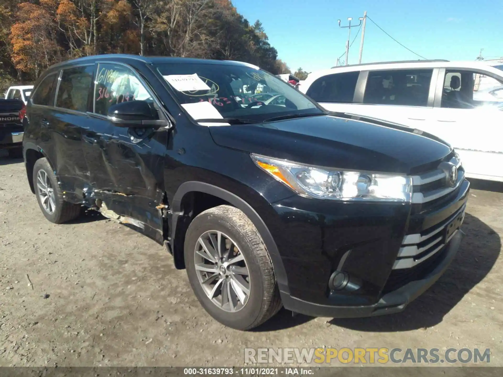 1 Photograph of a damaged car 5TDJZRFH7KS598342 TOYOTA HIGHLANDER 2019