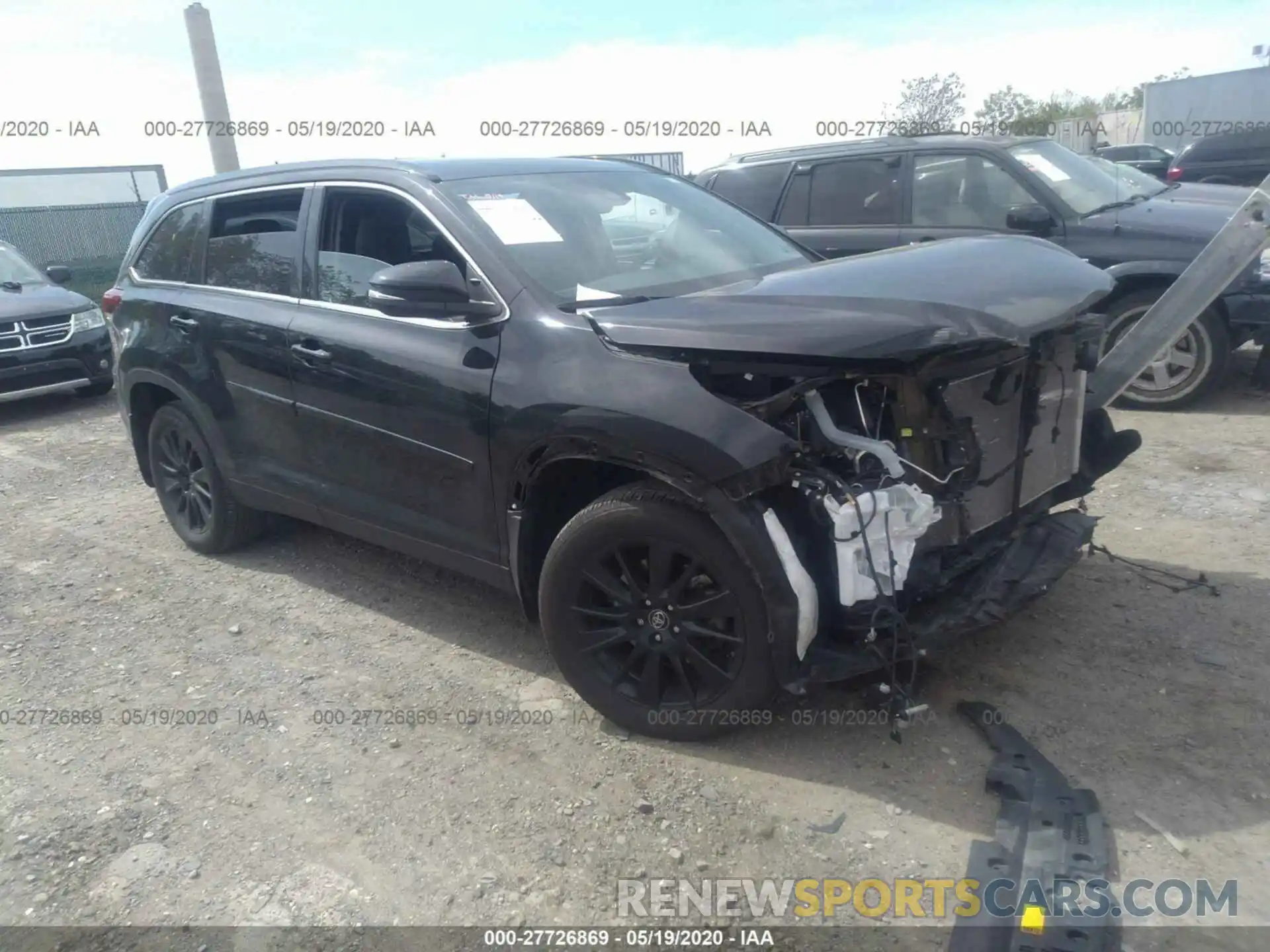 1 Photograph of a damaged car 5TDJZRFH7KS604916 TOYOTA HIGHLANDER 2019