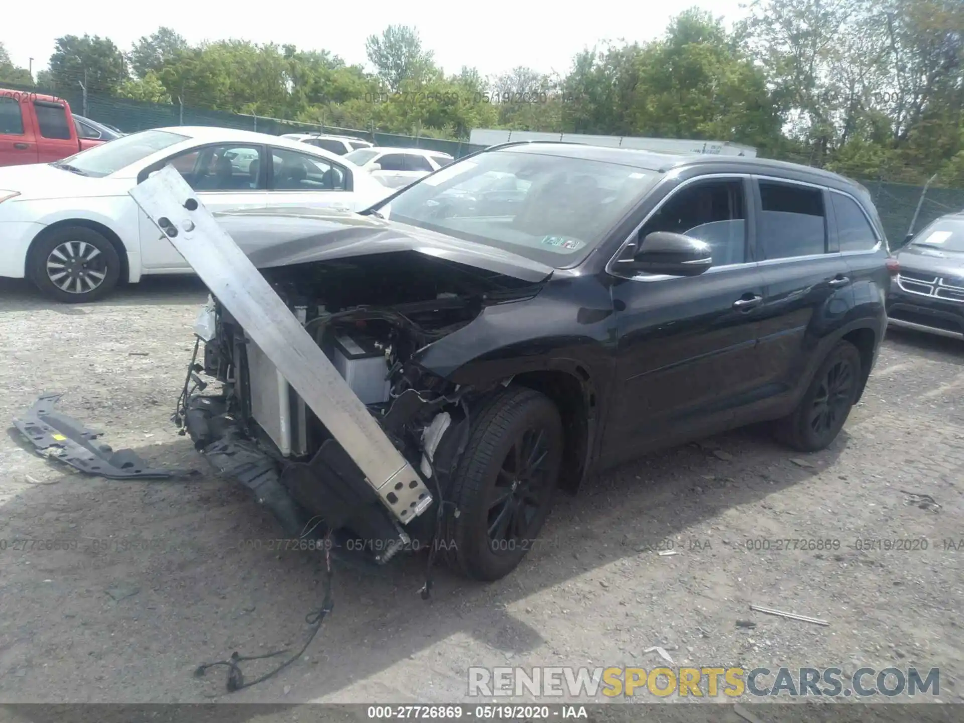 2 Photograph of a damaged car 5TDJZRFH7KS604916 TOYOTA HIGHLANDER 2019