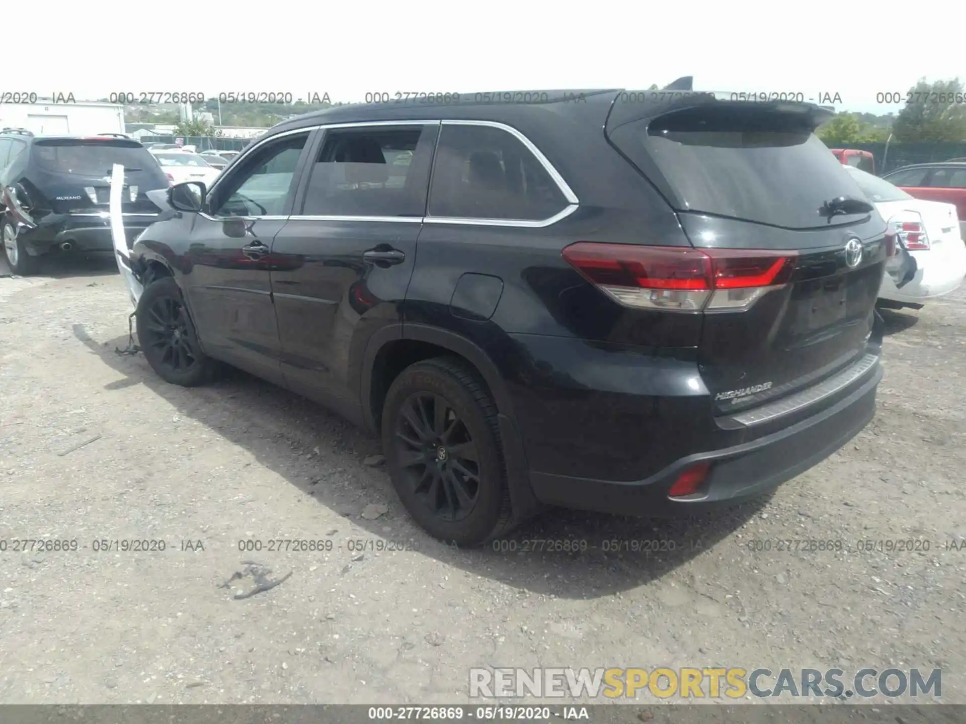 3 Photograph of a damaged car 5TDJZRFH7KS604916 TOYOTA HIGHLANDER 2019