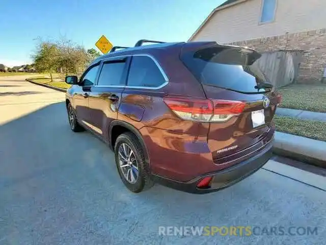 3 Photograph of a damaged car 5TDJZRFH7KS716454 TOYOTA HIGHLANDER 2019