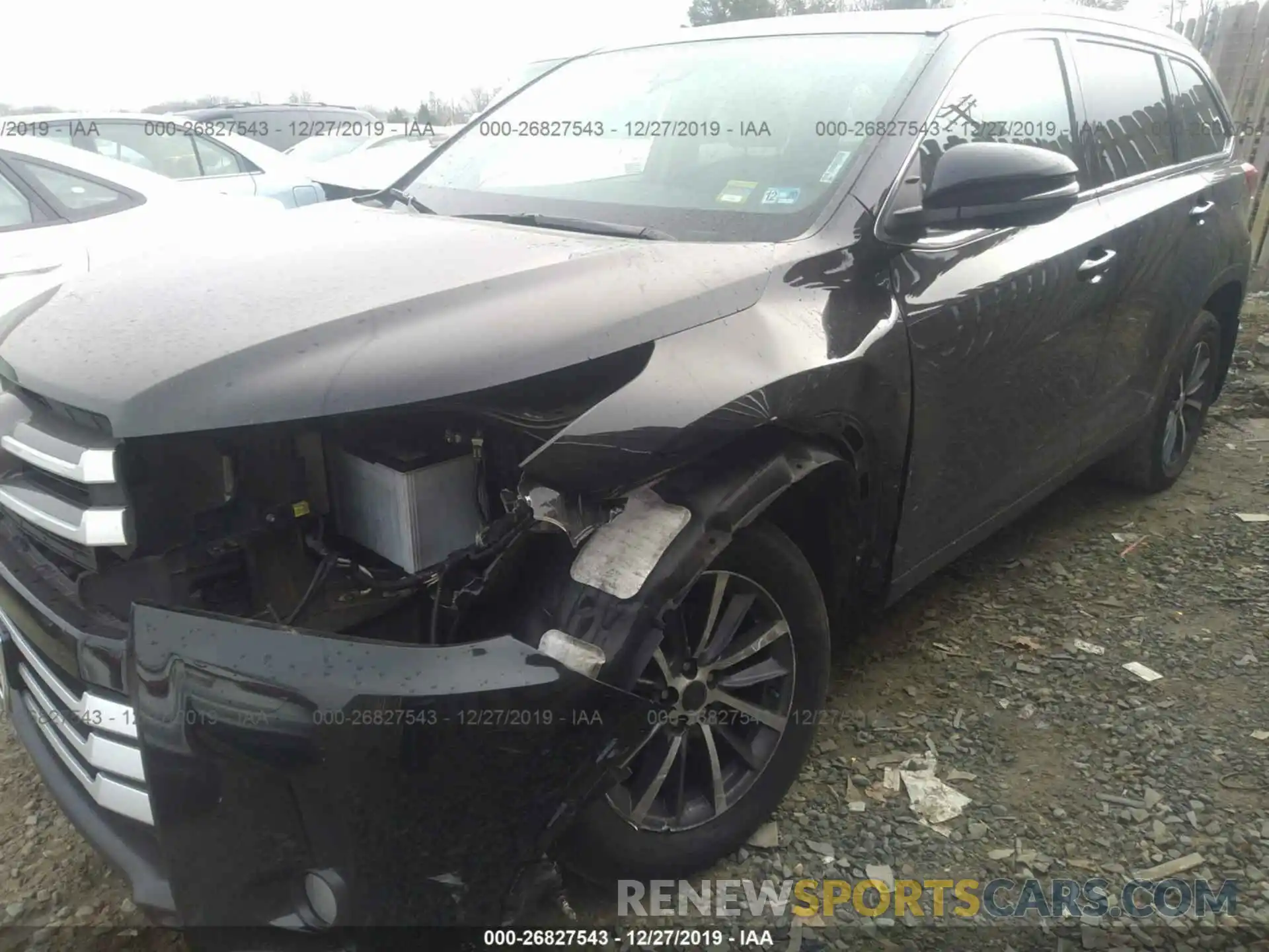 2 Photograph of a damaged car 5TDJZRFH7KS949072 TOYOTA HIGHLANDER 2019