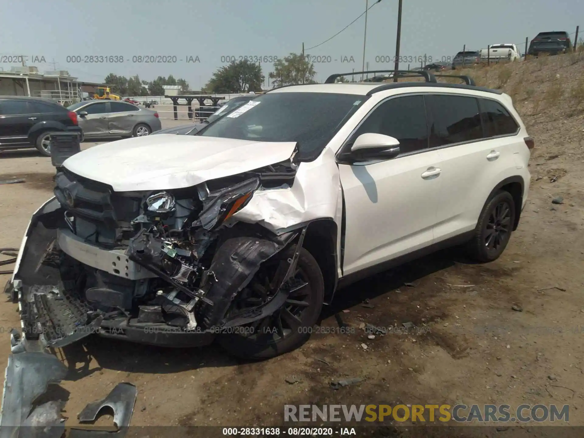 2 Photograph of a damaged car 5TDJZRFH8KS574342 TOYOTA HIGHLANDER 2019