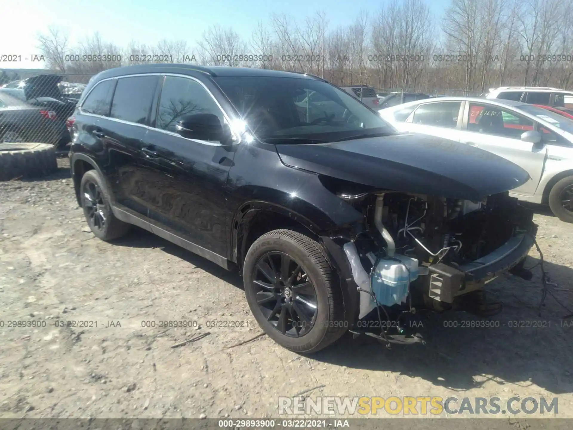 1 Photograph of a damaged car 5TDJZRFH8KS620252 TOYOTA HIGHLANDER 2019