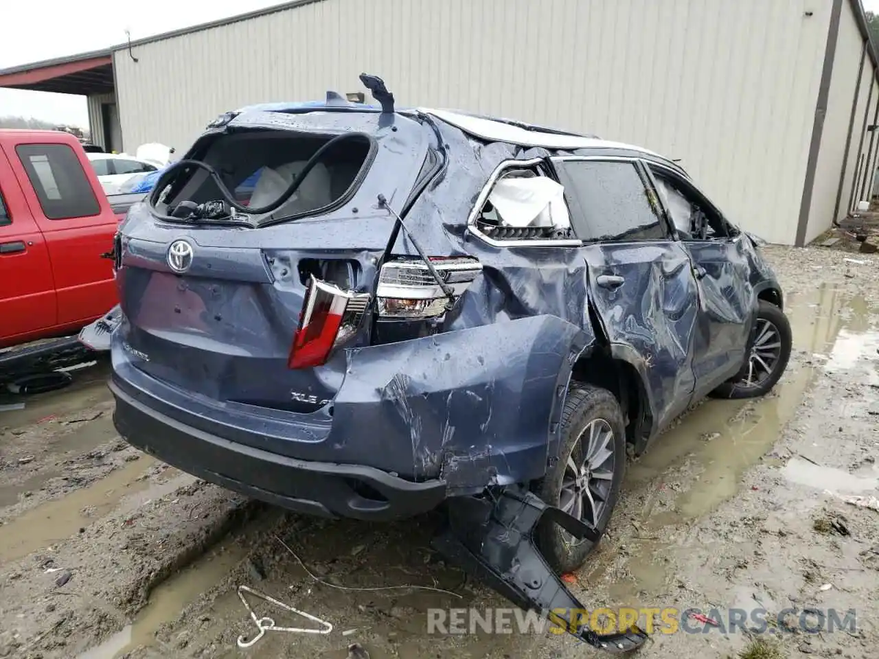 4 Photograph of a damaged car 5TDJZRFH8KS702899 TOYOTA HIGHLANDER 2019