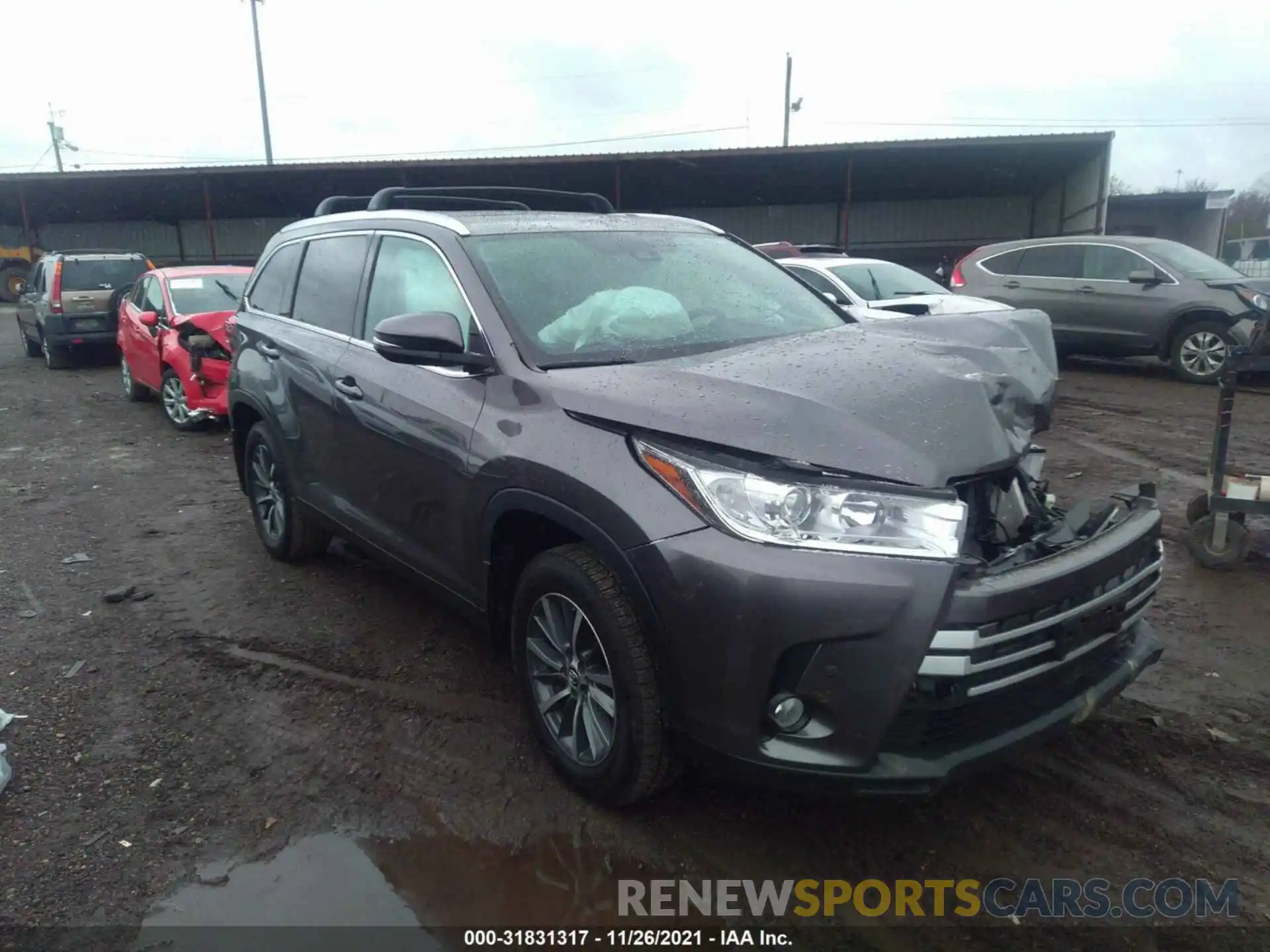 1 Photograph of a damaged car 5TDJZRFH8KS994280 TOYOTA HIGHLANDER 2019