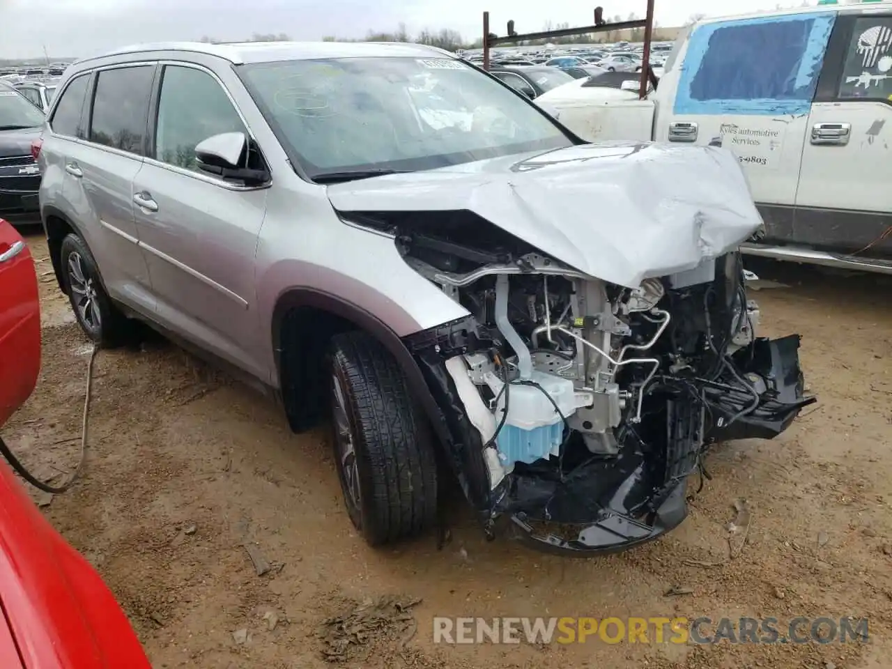 1 Photograph of a damaged car 5TDJZRFH8KS997518 TOYOTA HIGHLANDER 2019