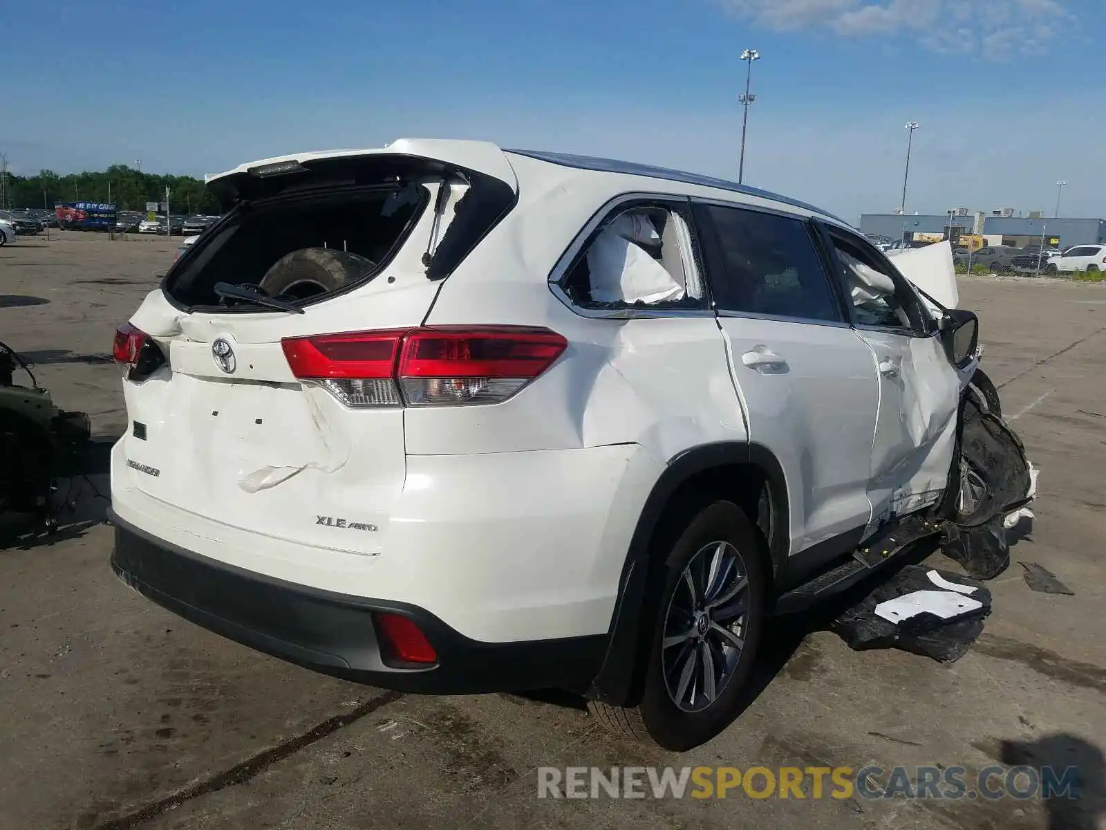 4 Фотография поврежденного автомобиля 5TDJZRFH9KS594695 TOYOTA HIGHLANDER 2019