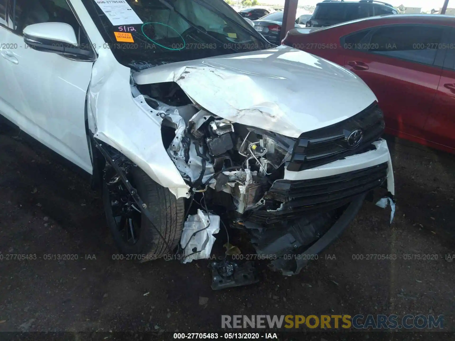 6 Photograph of a damaged car 5TDJZRFH9KS627999 TOYOTA HIGHLANDER 2019