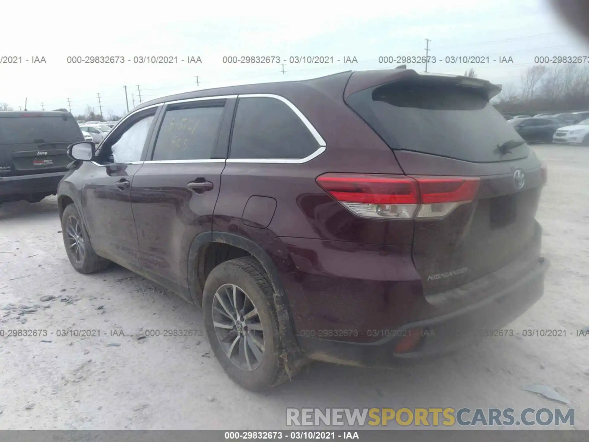 3 Фотография поврежденного автомобиля 5TDJZRFH9KS728783 TOYOTA HIGHLANDER 2019