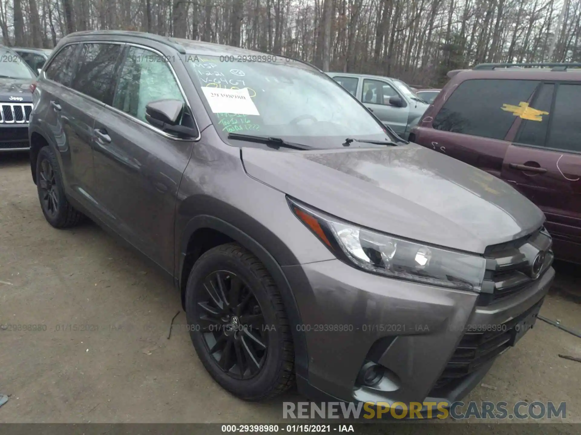 1 Photograph of a damaged car 5TDJZRFH9KS936467 TOYOTA HIGHLANDER 2019