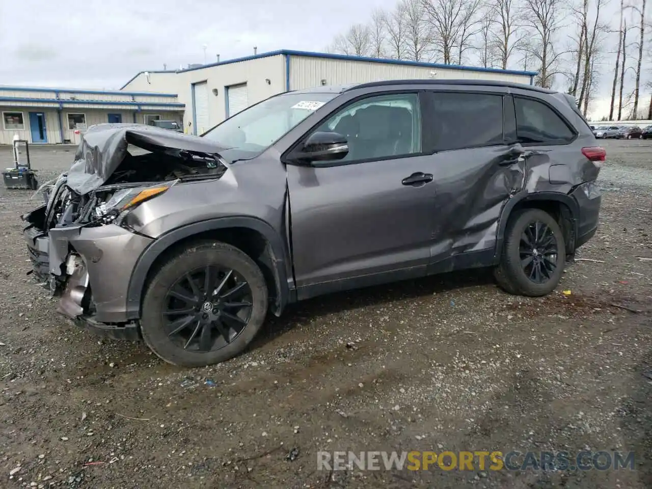 1 Photograph of a damaged car 5TDJZRFH9KS971218 TOYOTA HIGHLANDER 2019