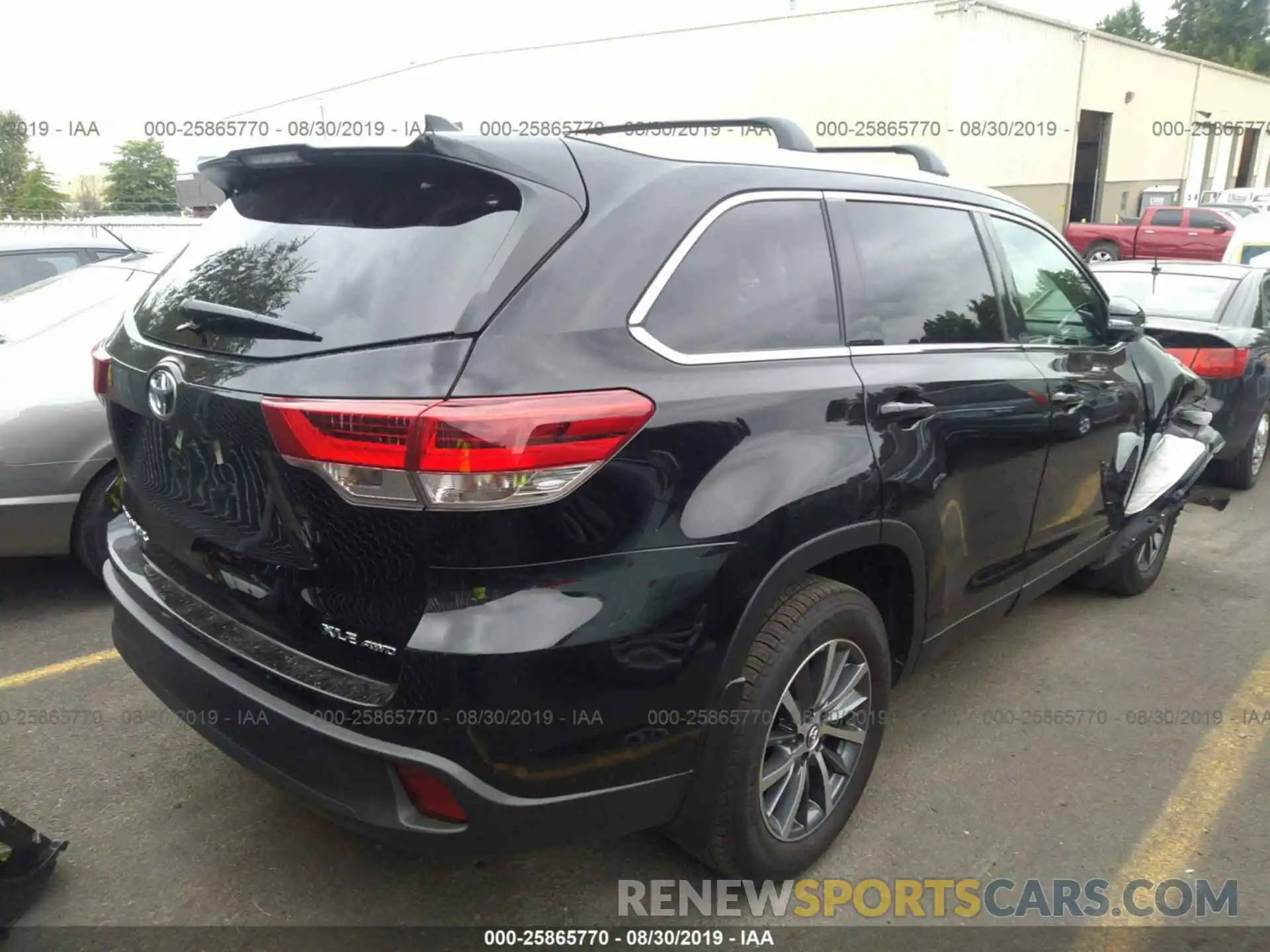 4 Фотография поврежденного автомобиля 5TDJZRFHXKS563570 TOYOTA HIGHLANDER 2019