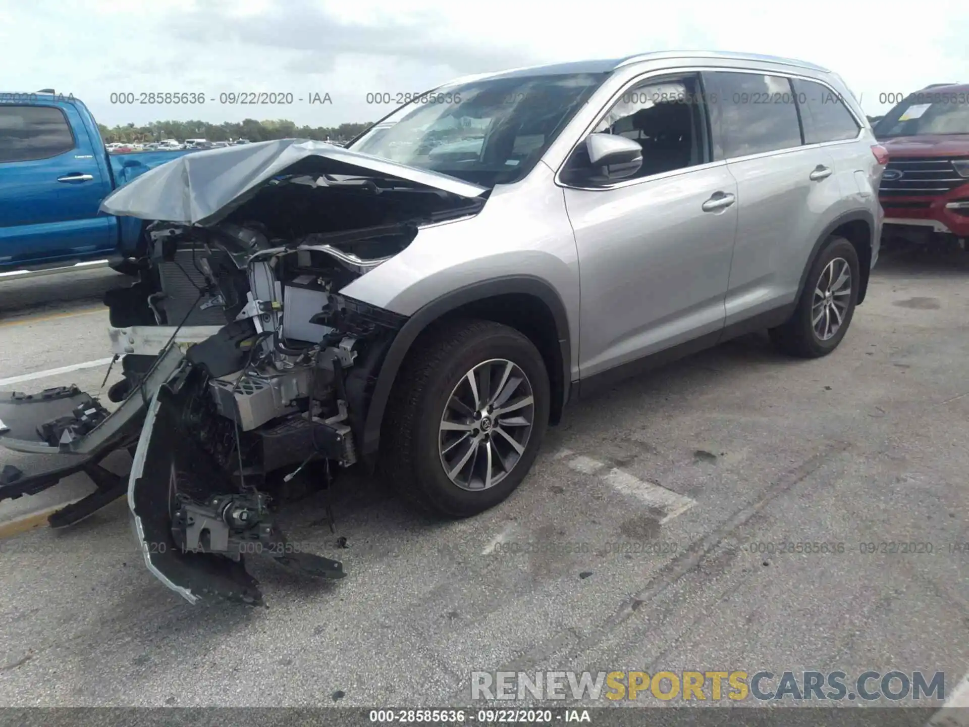 2 Фотография поврежденного автомобиля 5TDJZRFHXKS573340 TOYOTA HIGHLANDER 2019