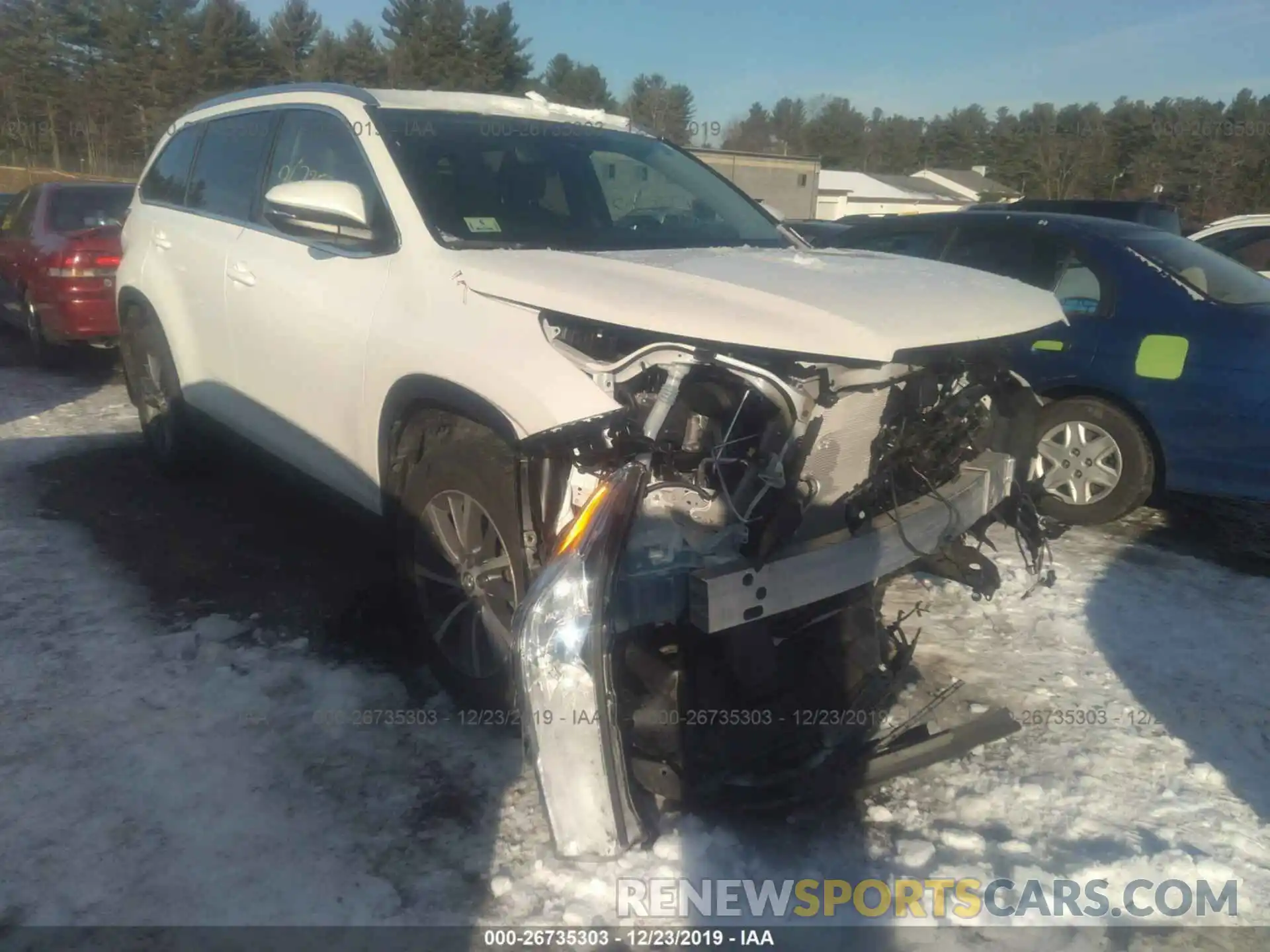 1 Photograph of a damaged car 5TDJZRFHXKS595600 TOYOTA HIGHLANDER 2019