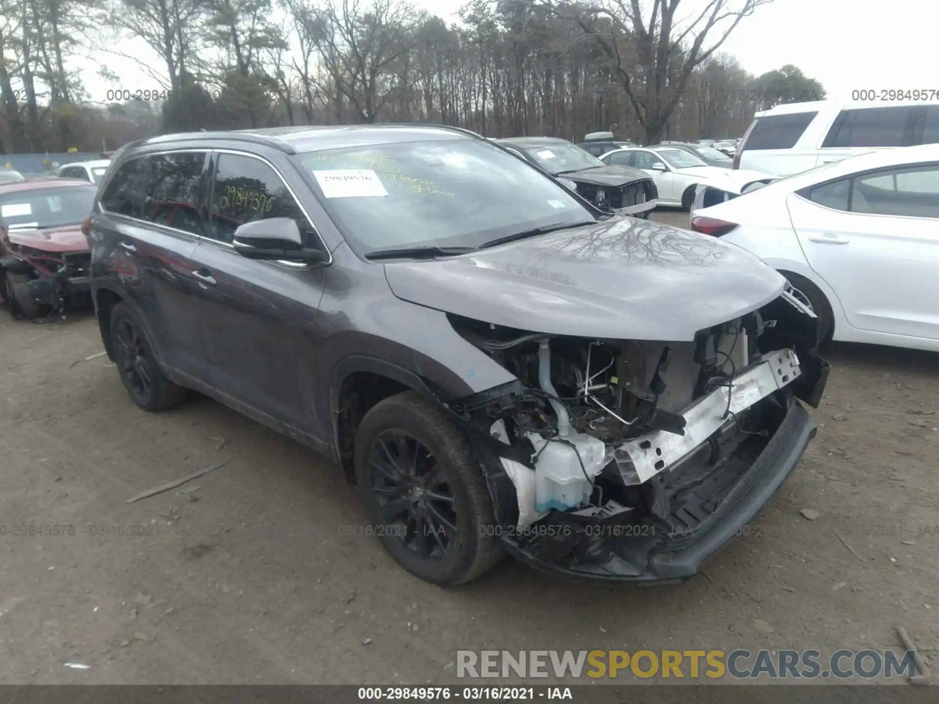 1 Photograph of a damaged car 5TDJZRFHXKS610600 TOYOTA HIGHLANDER 2019