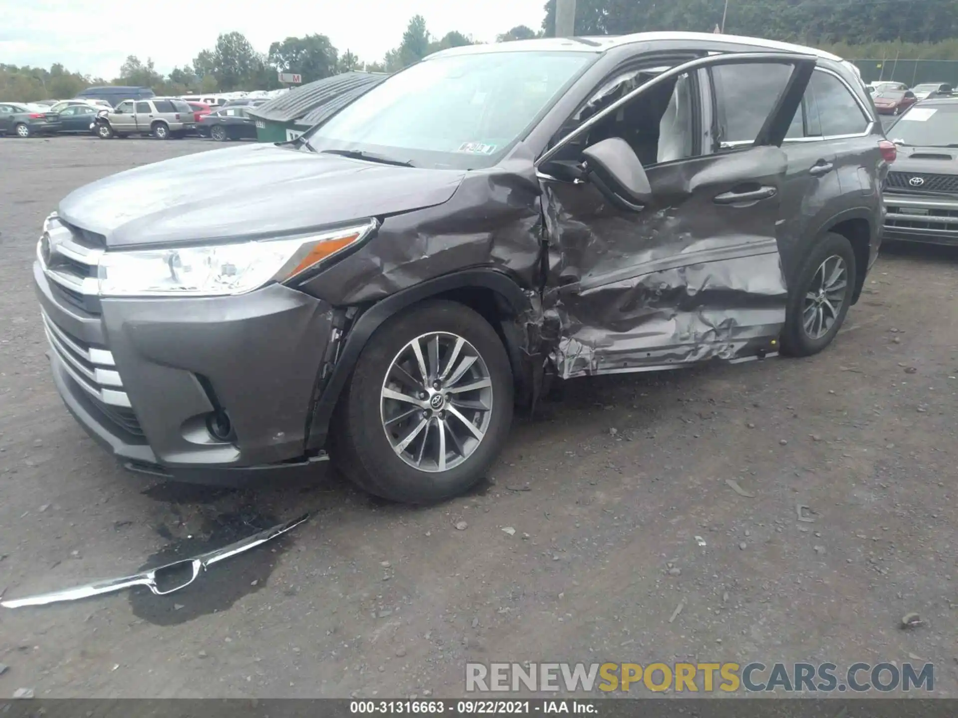 6 Photograph of a damaged car 5TDJZRFHXKS620186 TOYOTA HIGHLANDER 2019