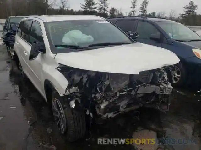 1 Photograph of a damaged car 5TDJZRFHXKS621273 TOYOTA HIGHLANDER 2019