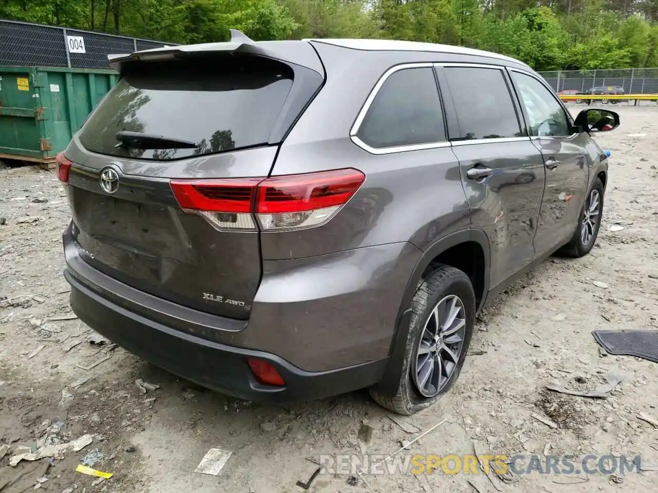 4 Фотография поврежденного автомобиля 5TDJZRFHXKS712835 TOYOTA HIGHLANDER 2019