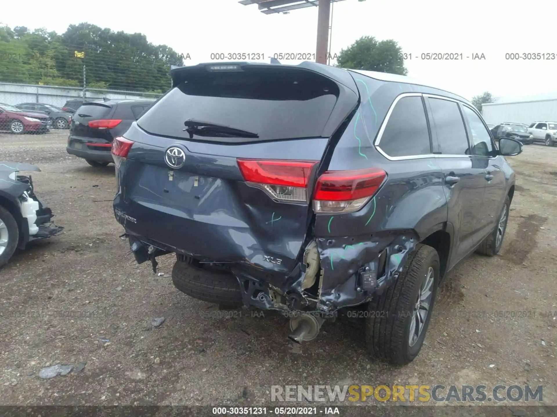 6 Фотография поврежденного автомобиля 5TDKZRFH0KS351071 TOYOTA HIGHLANDER 2019