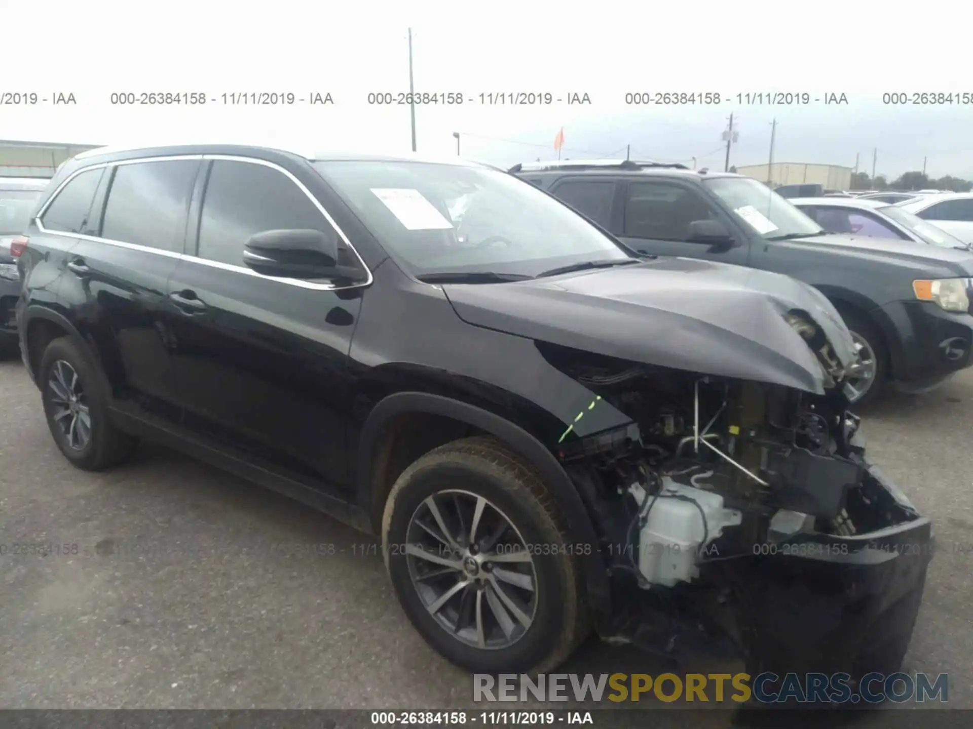 1 Photograph of a damaged car 5TDKZRFH0KS559158 TOYOTA HIGHLANDER 2019