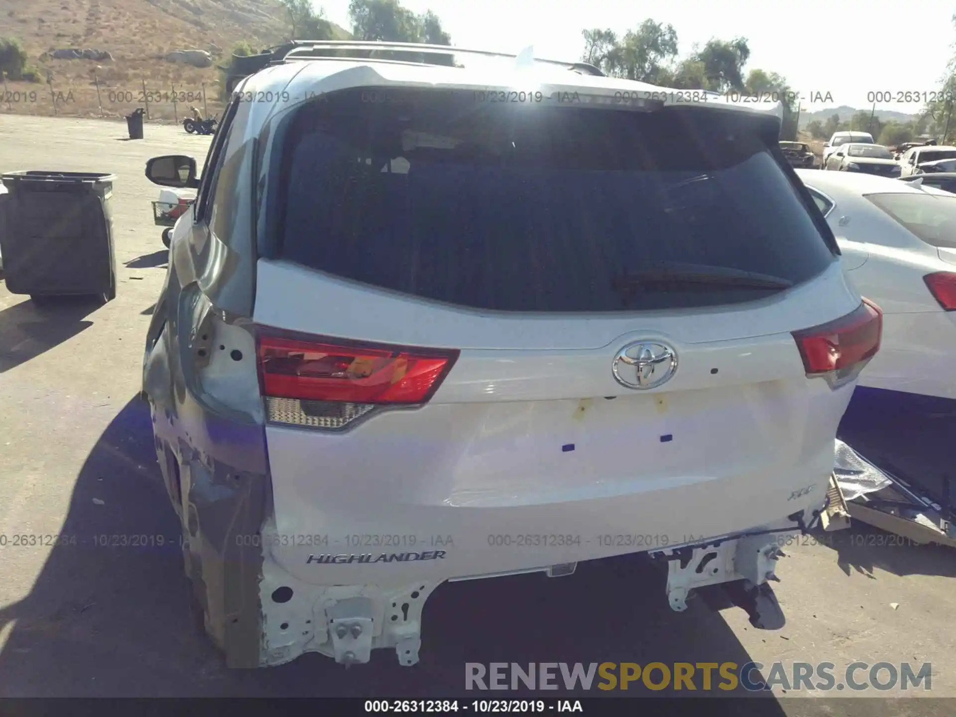 6 Photograph of a damaged car 5TDKZRFH0KS564022 TOYOTA HIGHLANDER 2019