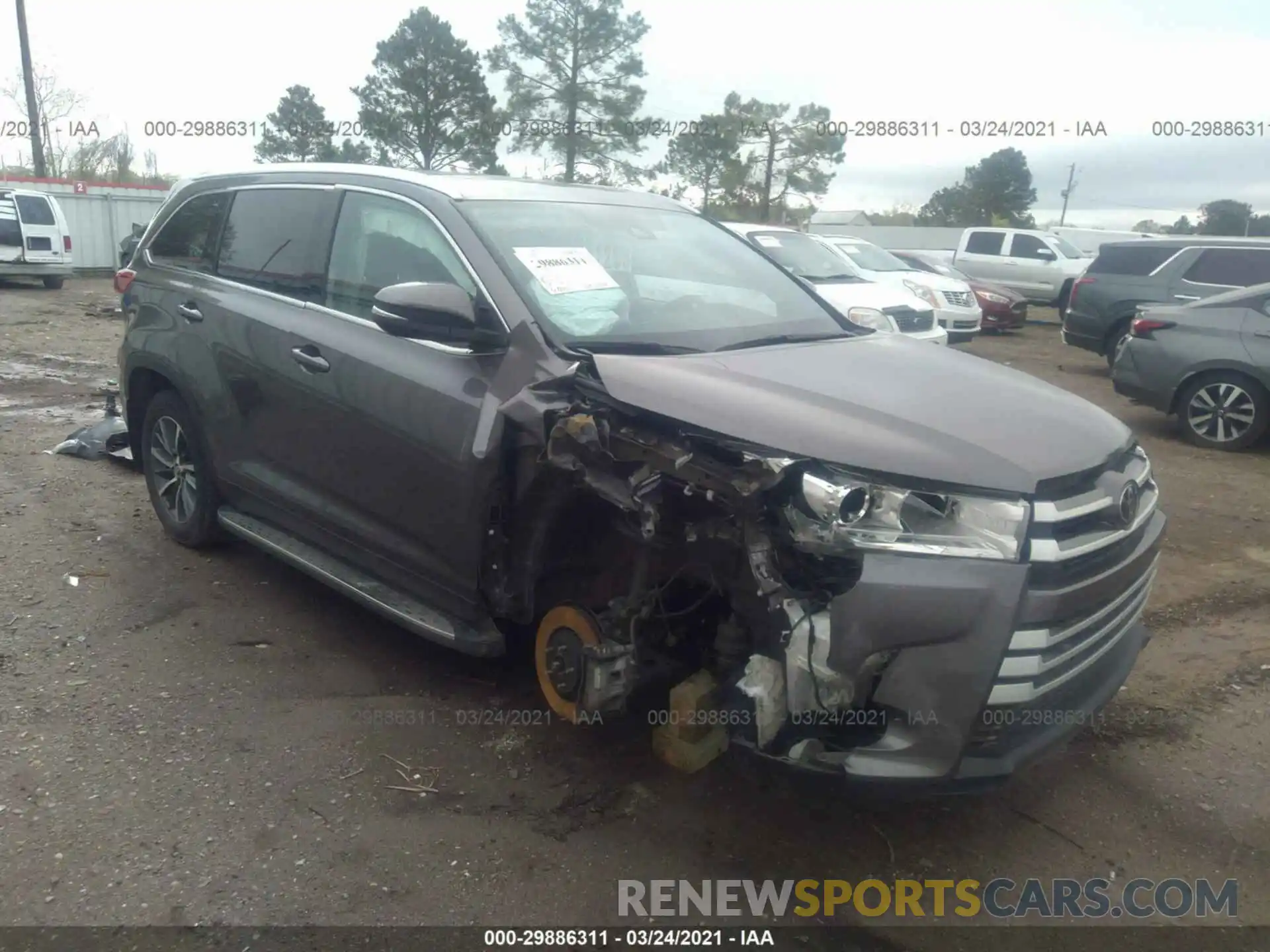 1 Photograph of a damaged car 5TDKZRFH0KS566479 TOYOTA HIGHLANDER 2019