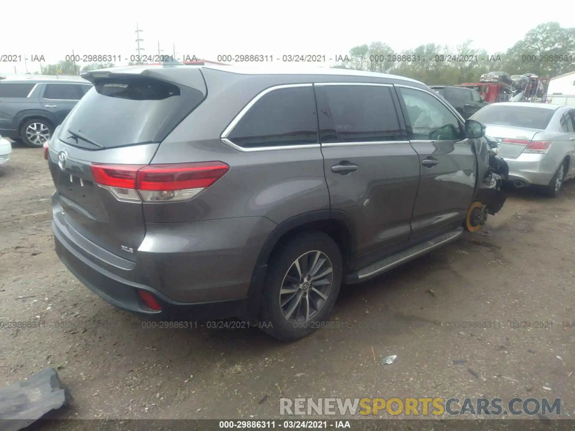 4 Фотография поврежденного автомобиля 5TDKZRFH0KS566479 TOYOTA HIGHLANDER 2019