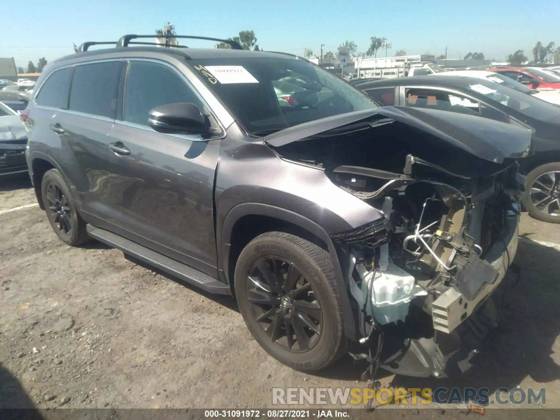 1 Photograph of a damaged car 5TDKZRFH0KS570287 TOYOTA HIGHLANDER 2019