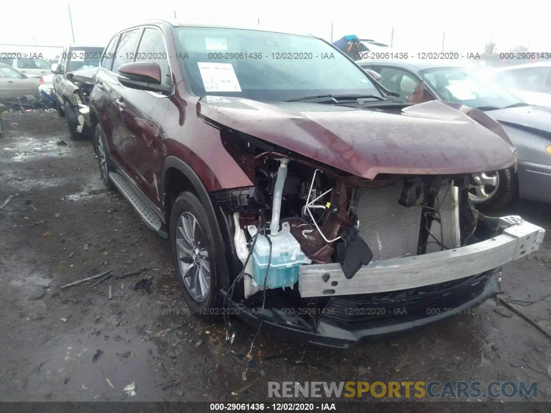 1 Photograph of a damaged car 5TDKZRFH1KS311534 TOYOTA HIGHLANDER 2019