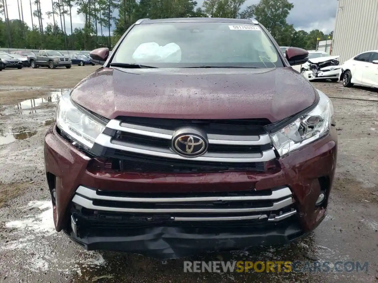 9 Photograph of a damaged car 5TDKZRFH1KS344842 TOYOTA HIGHLANDER 2019