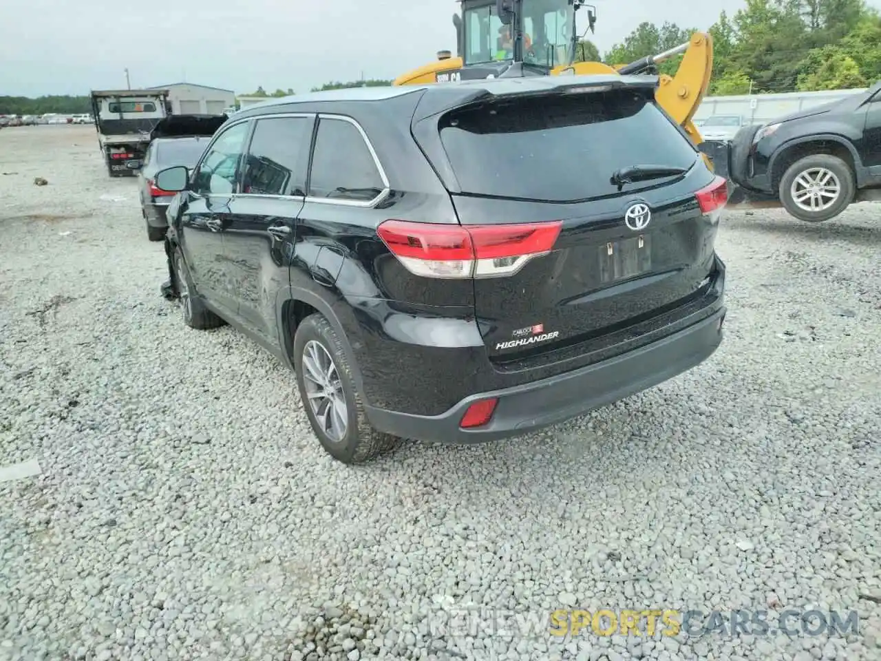 3 Фотография поврежденного автомобиля 5TDKZRFH1KS553465 TOYOTA HIGHLANDER 2019