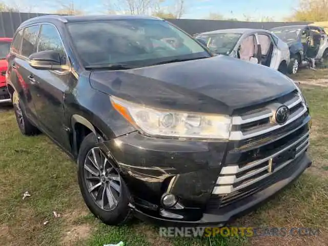 1 Photograph of a damaged car 5TDKZRFH1KS560528 TOYOTA HIGHLANDER 2019