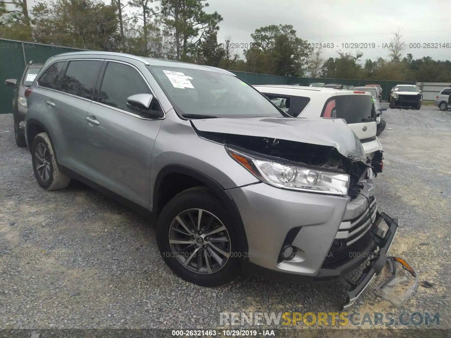 1 Photograph of a damaged car 5TDKZRFH1KS562277 TOYOTA HIGHLANDER 2019