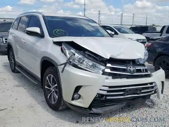 1 Photograph of a damaged car 5TDKZRFH1KS563557 TOYOTA HIGHLANDER 2019