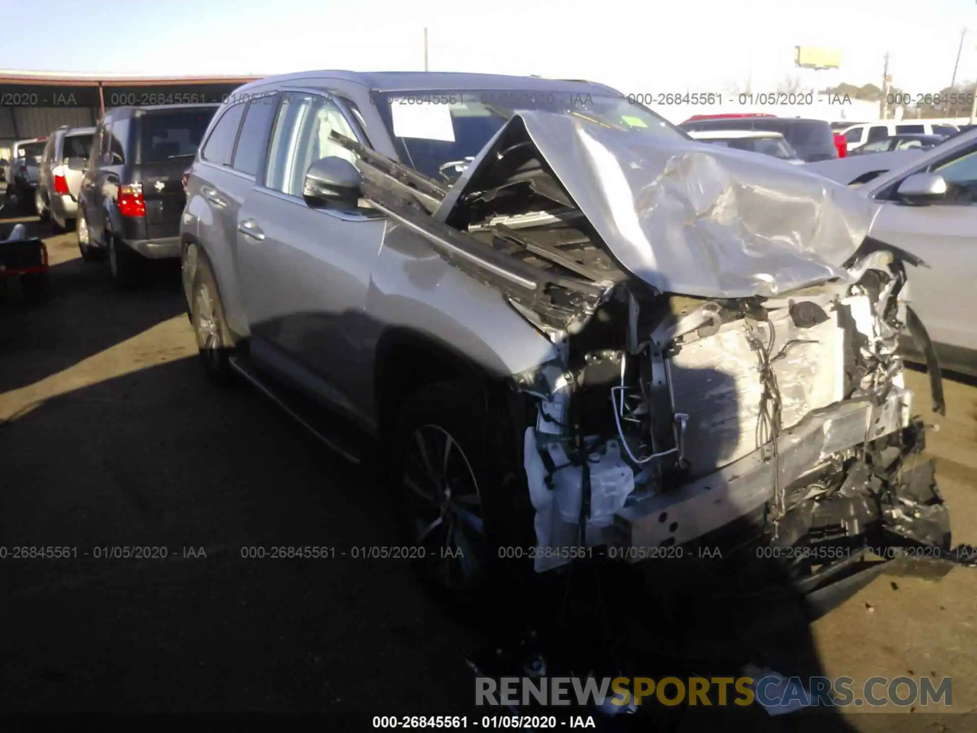 1 Photograph of a damaged car 5TDKZRFH1KS565969 TOYOTA HIGHLANDER 2019